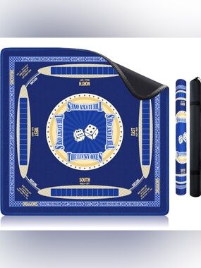 Mahjong Mat, Gaming Mat Anti-Slip Noise Reduction Waterproof 31.5" X 31.5"